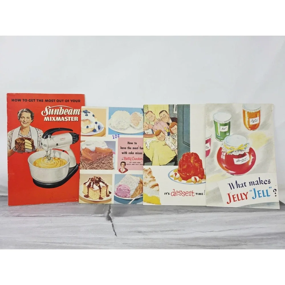 Vintage Cookbook Recipe Pamphlets Cooking Booklets Betty Crocker Jello 1950 60's